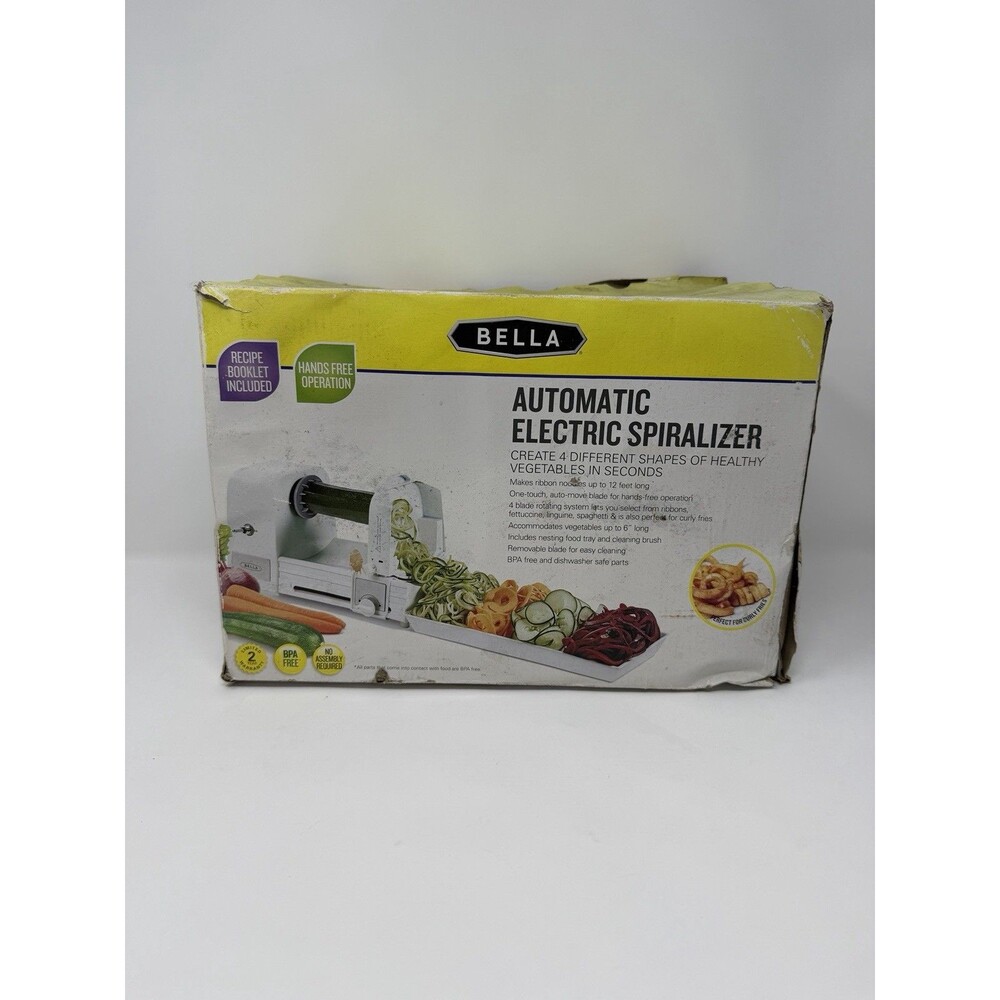 BELLA Automatic Electric Veggie Spiralizer 4-Blade Noodle Maker 14664 BOX DAMAGE